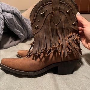 Fringe cowboy boots